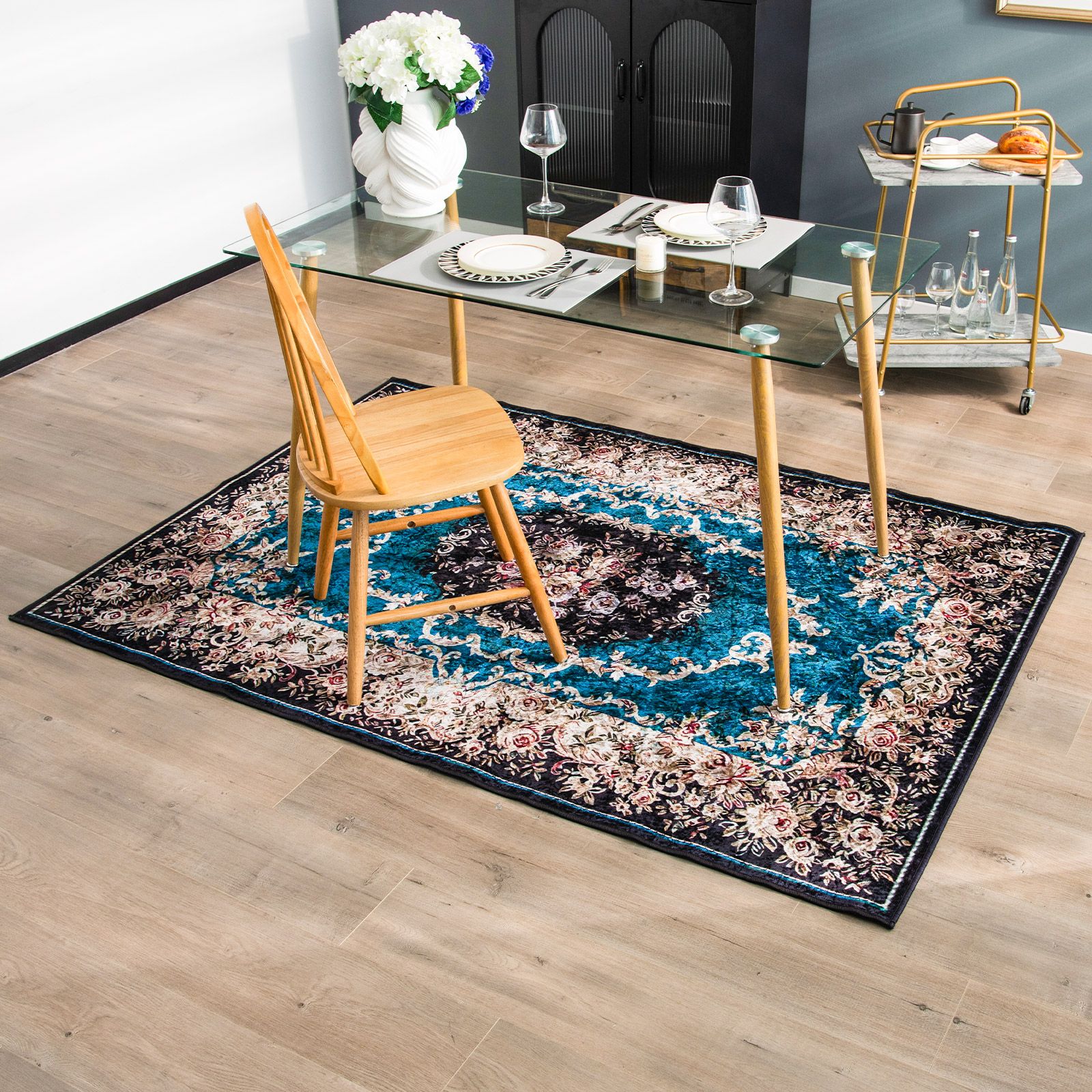 Anti Slip Traditional Decoration Large Boho Floor Mat for Living Room